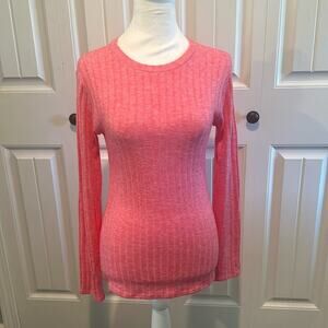 Zenana Small Pink Ribbed Knit Sweater NWOT